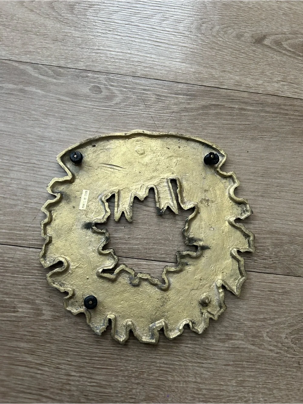 Vintage Brass Holiday Wreath Trivet